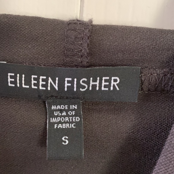 EILEEN FISHER Long Jacket Hooded Zip Front Dark Gray Size S - Picture 6 of 16